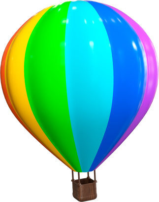 Colorful hot air balloon 3D